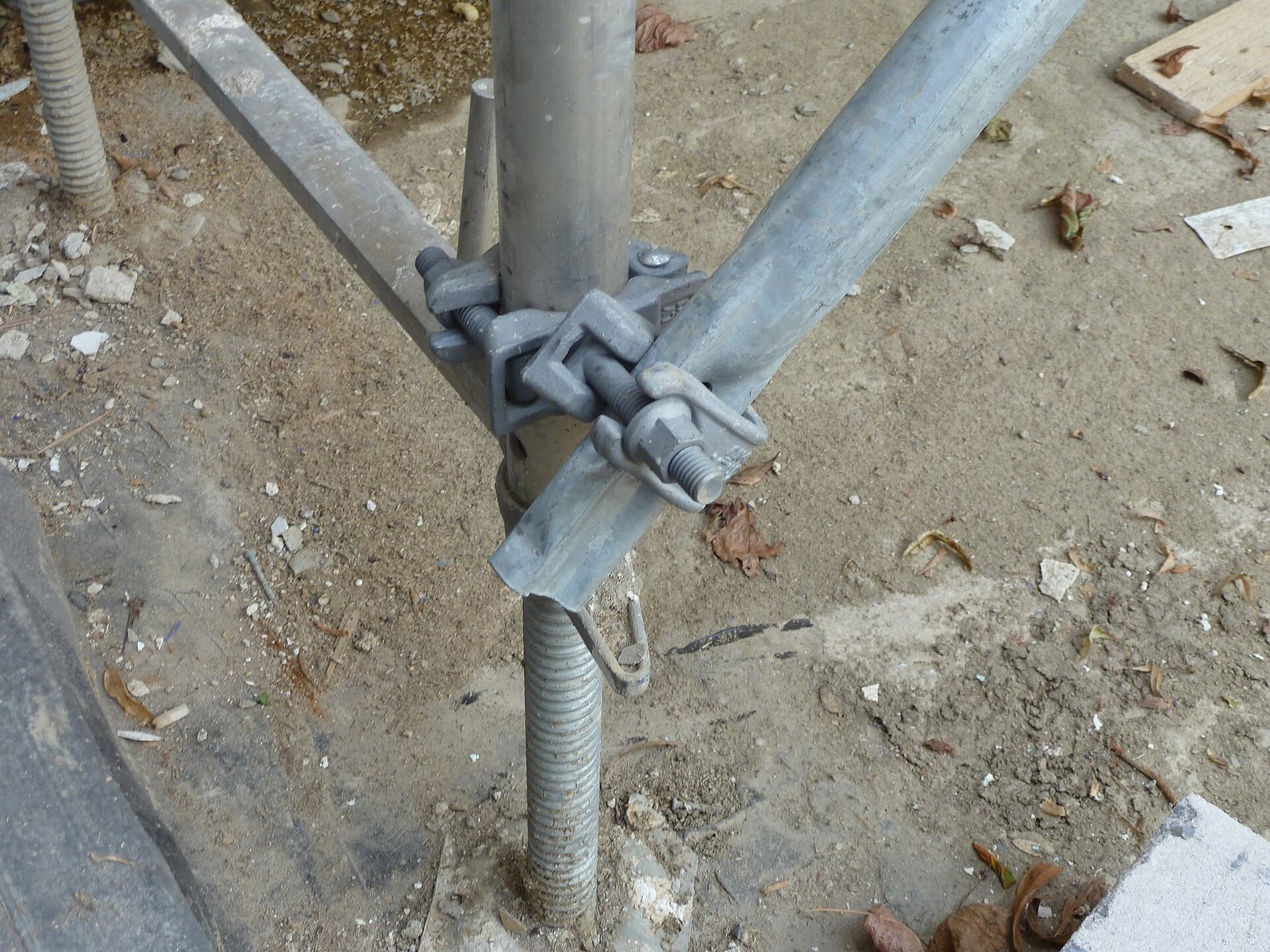 Illustrative close-up of a scaffold fitting